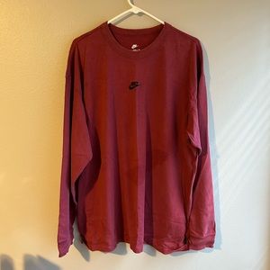 Nike Maroon Oversized Long Sleeve